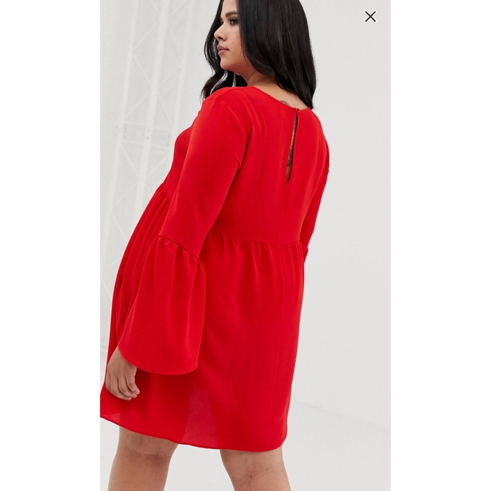 Red mini flow dress